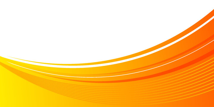 bright, dynamic vector background with flowing orange and yellow curved lines on a white backdrop, creating an energetic and modern design. vector illustration