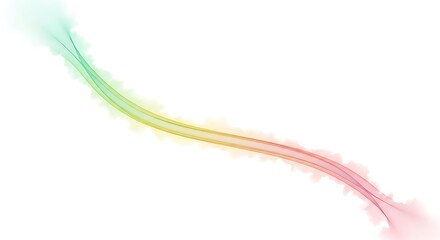 Soft pastel rainbow brush stroke on white background