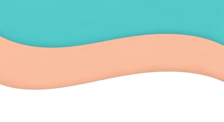 Minimal teal and peach wavy abstract background