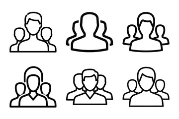 Minimalist Modern user community engagement outine icons set with editable stroke.