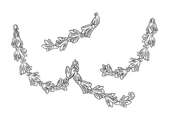 Set of three vintage engraving design element vector illustration