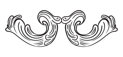 Symmetric hand drawing ornate ornament vector illustration