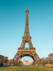Eiffel Tower with blue sky, Paris