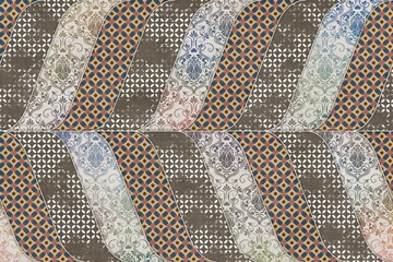 Artistic marble slab pattern featuring layered veins and natural stone contrast. Perfect presentation. Mockup. 3D Rendering