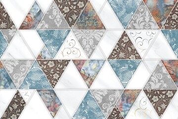 Artistic marble tile design blending natural veining. Modern home interior and exterior. Mockup. 3D Rendering