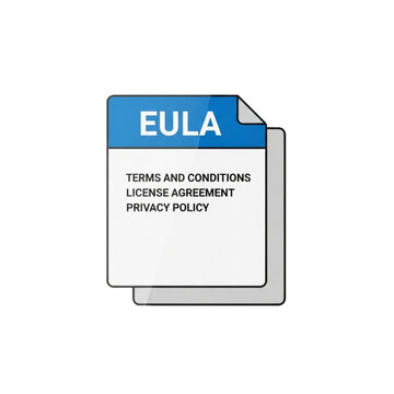 EULA terms document blue
