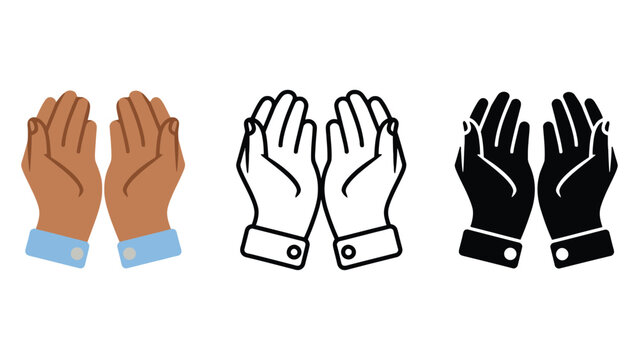 A diverse set of hands clapping in different colors and styles