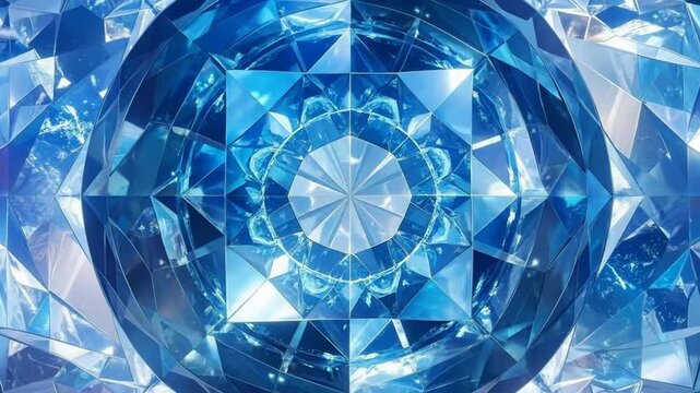 Abstract geometric background with blue crystal shapes, creating a mesmerizing and modern design.