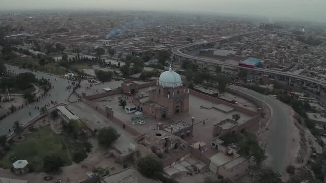 Aerial View of Shah Rukn-e-Alam Mausoleum, Multan, Pakistan