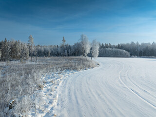 winter landscape with snow © talavietis
