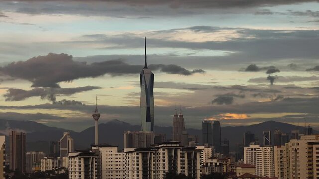 View of Merdeka 118 tower from Menara Kuala Lumpur Malaysia