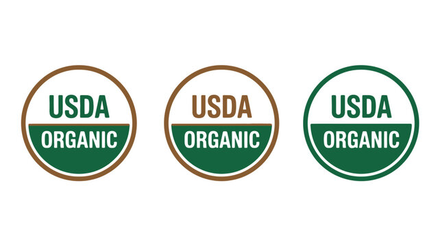 USDA Organic logos in different colors on a white background
