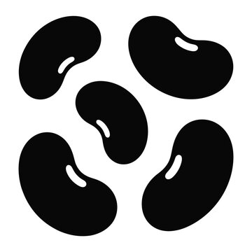 Black Beans Vector Illustration Isolated Design Element Concept of Health Food Vegetarian Diet Food Product Detailed Image of Traditional Food
