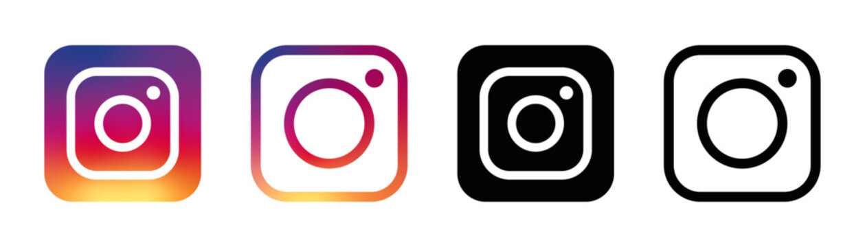 Popular social media instagram logo icon set vector illustration