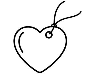 Fototapeta premium Romantic Heart Shaped Tag Icon Vector Illustration. Minimalist Love Label for Valentine Day Gift, Wedding Favor, Price Tag, Greeting Card, and Creative Sale Concept Design.