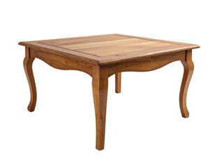 Elegant wooden square coffee table with carved legs