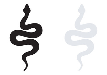 Snake silhouette set. Isolated snake silhouette on white background.	
