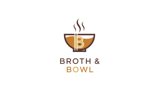 Broth and Bowl Logo Design Concept.