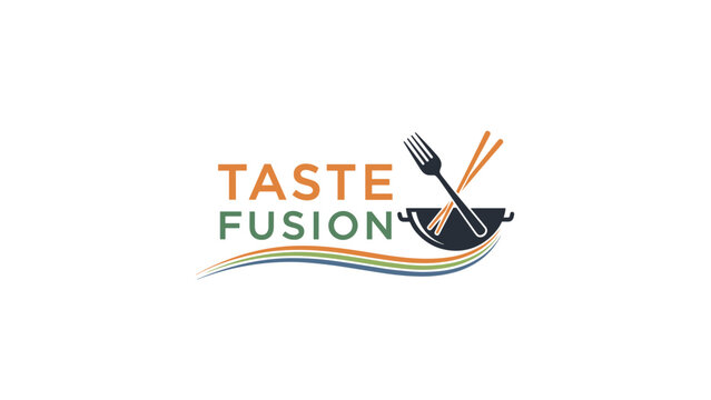 Taste Fusion Logo with Utensils Design.