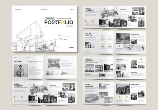 Modern Minimal Architecture Portfolio Brochure Landscape Layout