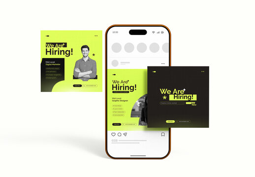 Modern We Are Hiring Social Media Post Template