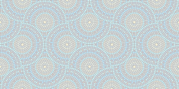 Seamless pattern with mosaic tiles, editable template. Ancient mosaic ceramic tile pattern. Vector illustration graphic mosaic