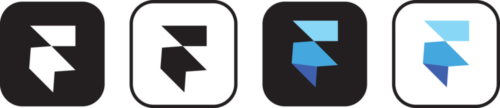 Framer app icon vector on transparent background. Framer logo for UI/UX design, mobile apps, websites, and digital design projects. Framer app logo icon vector design with modern minimal style, clean 