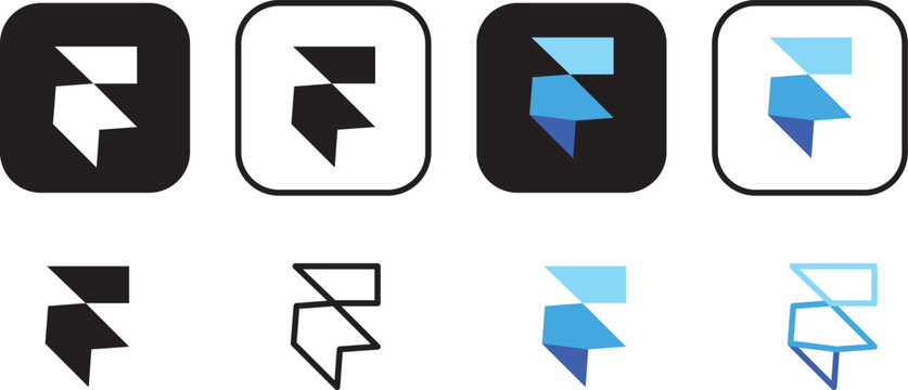 Framer app icon vector on transparent background. Framer logo for UI/UX design, mobile apps, websites, and digital design projects. Framer app logo icon vector design with modern minimal style, clean 