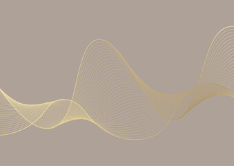 Abstract background with golden flowing lines design 