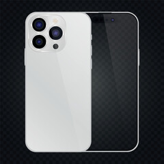 Vector realistic smartphone 15 pro. Realistic gadget set png. Vector electronic device with blank empty screen isolated on transparent background.