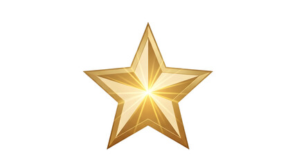 Obraz premium Golden star icon with shining effect isolated on transparent background