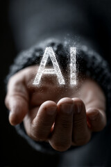 hand writing  AI on a virtual screen