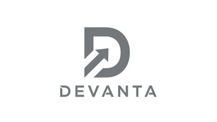 Devanta Logo Design with Arrow Symbol.
