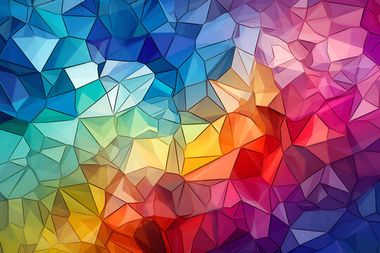 Multicolor rainbow abstract    stained glass geometric background
