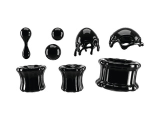 Static Abstract Liquid Without Speed Black and White Vector