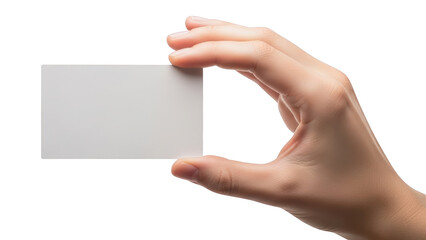 Obraz premium Hand holding blank white business card.