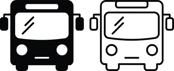 Two bus silhouettes facing forward © candysartistry