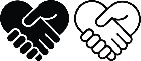 Obraz premium Handshake in heart shape symbolizing partnership