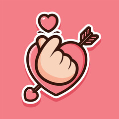 Korean love fingers with a heart full of love