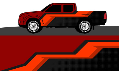 truck and vehicle Graphic vector. Racing background for vinyl wrap and decal