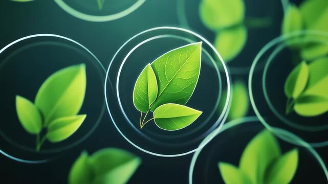 A mesmerizing close-up of a single leaf surrounded by an infinity mirror effect with green leaves, perfect for nature, mindfulness or botany themes.