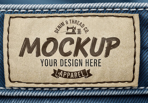 Denim Fabric Label Mockup