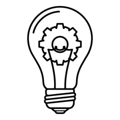 Obraz premium Illuminated gear idea isolated on white background, Vector