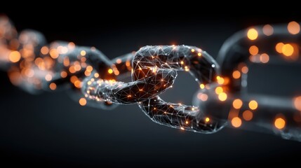 Digital Blockchain Network: Connected Data & Technology Concept