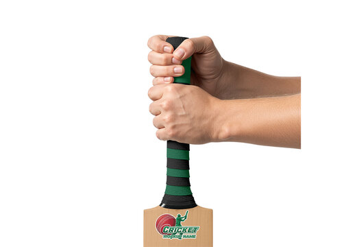 Hands Holding Cricket Bat Mockup