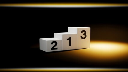 Podium steps for success and leadership a 1 2 3 ranking system