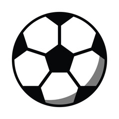 Simple soccer ball. Football symbol for website, app or design element. Transparent PNG and vector illustration