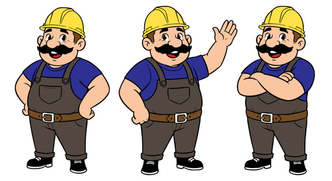 working man character design illustration