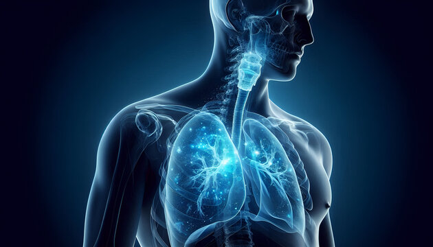 3D illustration of the anatomy of the lungs