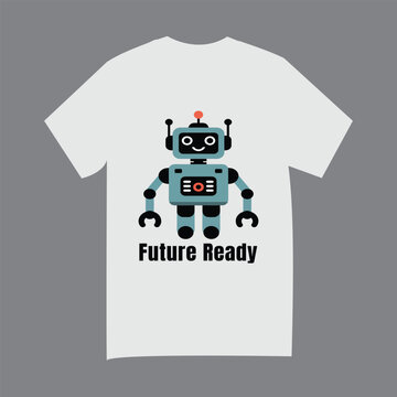 Future Ready Kids Robot Graphic T-Shirt design
